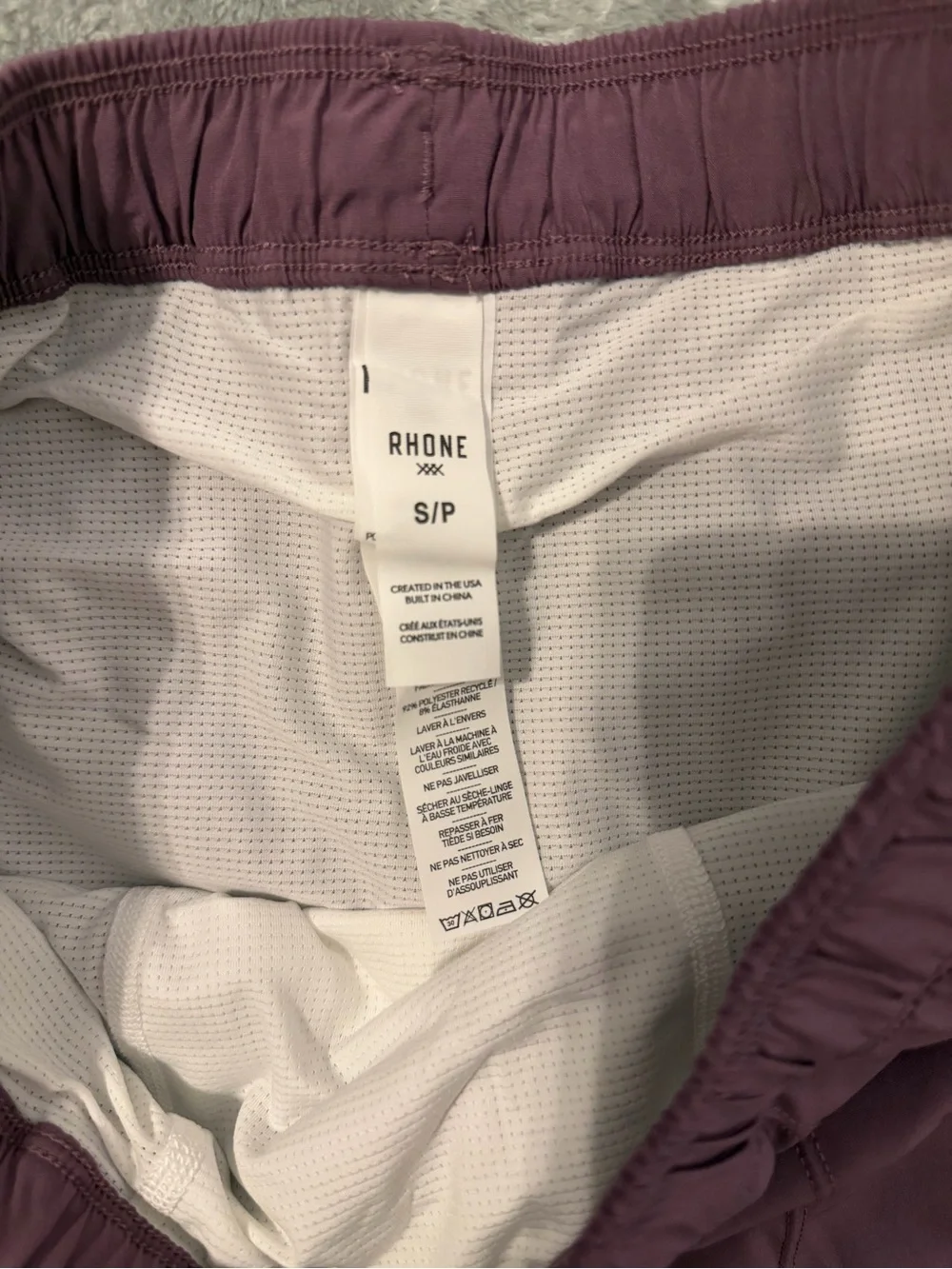 🔥5 for $25 NWT Rhone Men’s 5.5” R&R Trunk Hybrid Swim Shorts Shadow Plum Size S